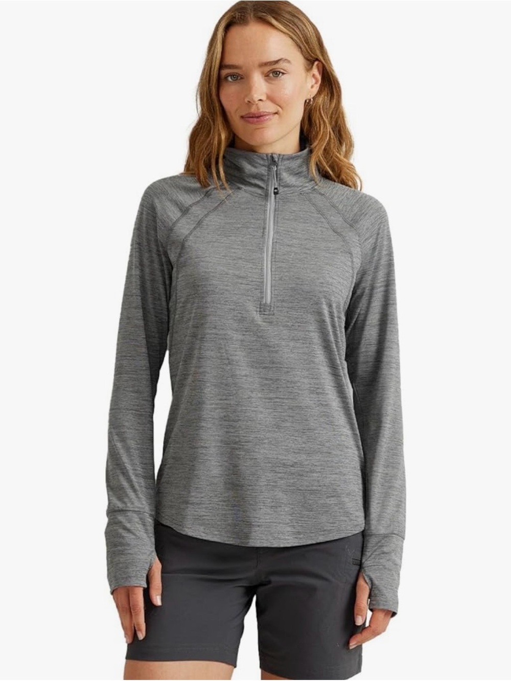 Eddie Bauer women’s long sleeve Reso 1/4 Zip dark smoke grey size XXL NEW NWT